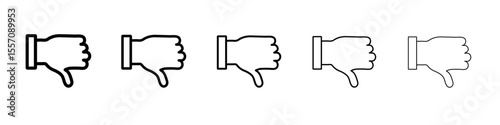 Thumbs down icon vector outline symbol or illustration