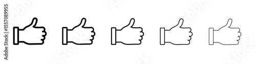 thumbs up icon vector outline symbol or illustration