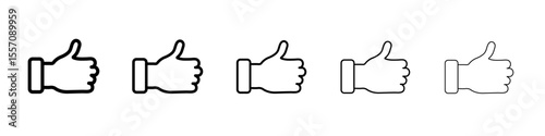 Thumbs Up icon vector outline symbol or illustration