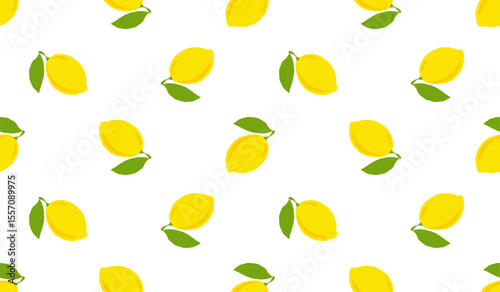 Seamless pattern with cute lemon.