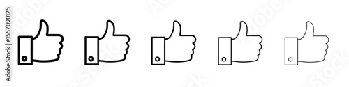 thumbsup icon vector outline symbol or illustration