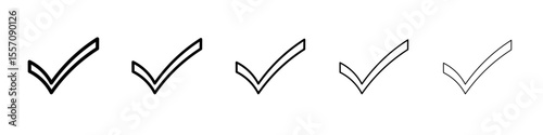 tick icon vector outline symbol or illustration