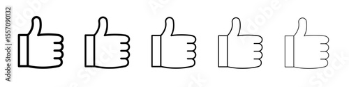 Thumbs Up icon vector outline symbol or illustration