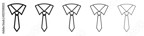 Tie icon vector outline symbol or illustration