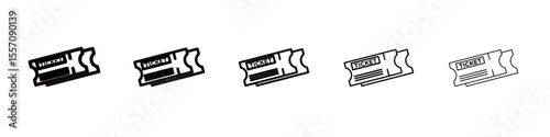 Ticket stub icon vector outline symbol or illustration