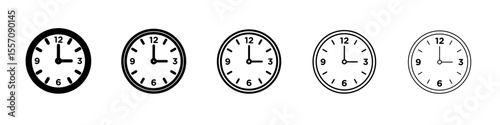 time clock watch icon vector outline symbol or illustration