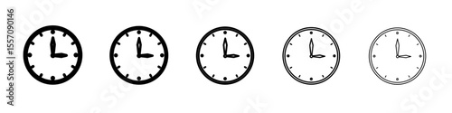 time clock watch icon vector outline symbol or illustration
