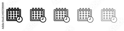 time icon vector outline symbol or illustration