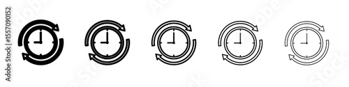 time loop icon vector outline symbol or illustration