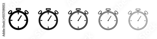 timer clock icon vector outline symbol or illustration