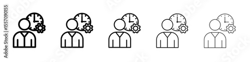 Time management icon vector outline symbol or illustration