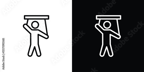 Puppet icon vector graphics in strokes