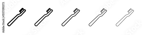 tooth brush icon vector outline symbol or illustration