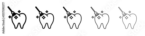 tooth Polish icon vector outline symbol or illustration