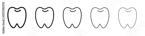 Tooth icon vector outline symbol or illustration