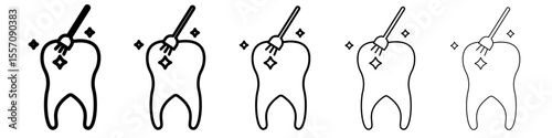 tooth Polish icon vector outline symbol or illustration