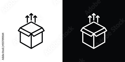 Product release icon vector graphics in strokes
