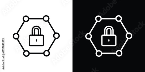 Private network icon vector graphics in strokes
