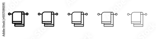 Towel icon vector outline symbol or illustration
