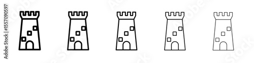 tower icon vector outline symbol or illustration