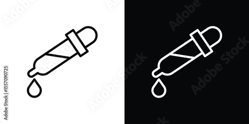 Pipette icon vector graphics in strokes