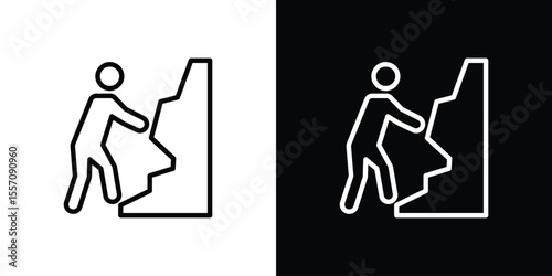 People Climbing icon vector graphics in strokes