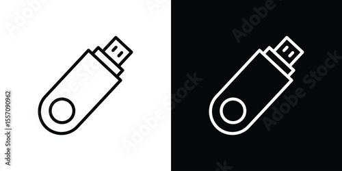 Pendrive icon vector graphics in strokes