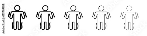 Trembling icon vector outline symbol or illustration