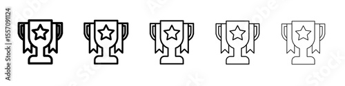 trophy icon vector outline symbol or illustration