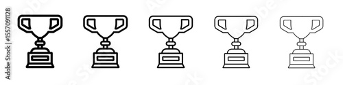 trophy icon vector outline symbol or illustration