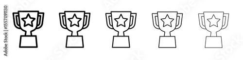 trophy icon vector outline symbol or illustration