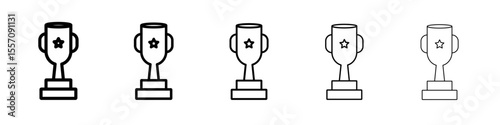 Trophy icon vector outline symbol or illustration
