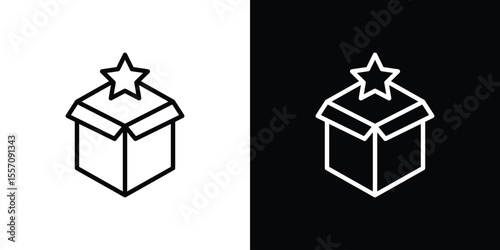 New product icon vector graphics in strokes