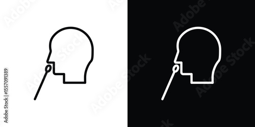Nasal swab icon vector graphics in strokes