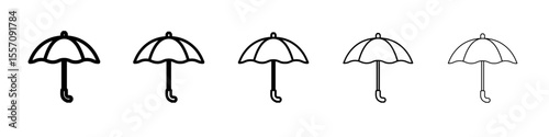 umbrella icon vector outline symbol or illustration