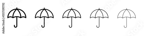 Umbrella icon vector outline symbol or illustration
