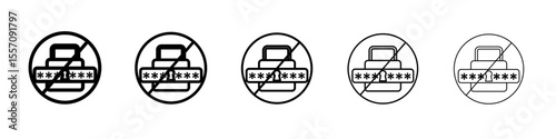 Unauthorized Access icon vector outline symbol or illustration