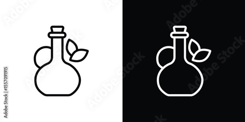 Massage oil icon vector graphics in strokes