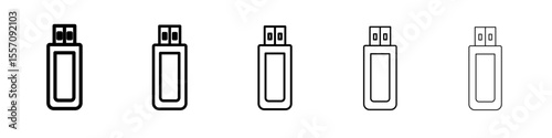 Usb stick icon vector outline symbol or illustration