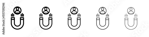 User engagement icon vector outline symbol or illustration
