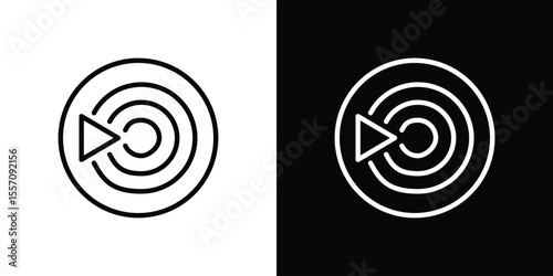 Livestream icon vector graphics in strokes