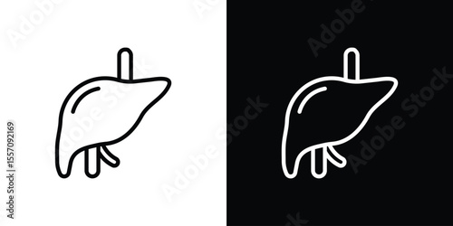 Liver icon vector graphics in strokes
