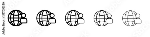 user web icon vector outline symbol or illustration