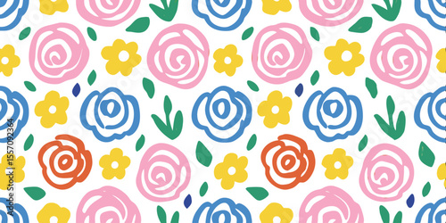 Floral Fantasy: A vibrant, eye-catching pattern with blooming floral designs, creating a refreshing and joyful design. 