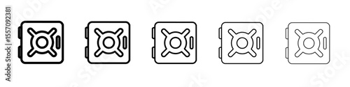 vault icon vector outline symbol or illustration
