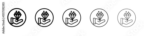 Value icon vector outline symbol or illustration