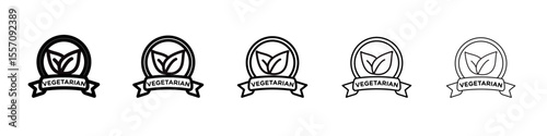 Vegetarian food diet icon vector outline symbol or illustration