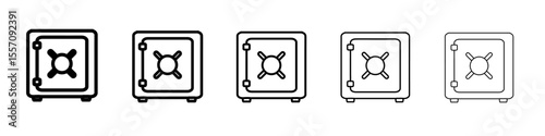vault icon vector outline symbol or illustration