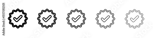 verify icon vector outline symbol or illustration