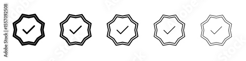 verify icon vector outline symbol or illustration